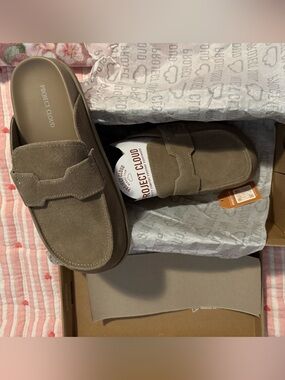 NWT Project Cloud Suede Slip-On Loafers — Taupe - Women’s Size 8